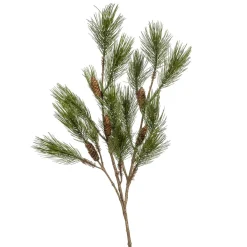 DecoWoerner Künstlicher Tannenzweig Mit Zapfen, 125 Cm grün