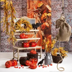 Best DecoWoerner Künstlicher Türkranz Herbst, 63 Cm Ø gelb
