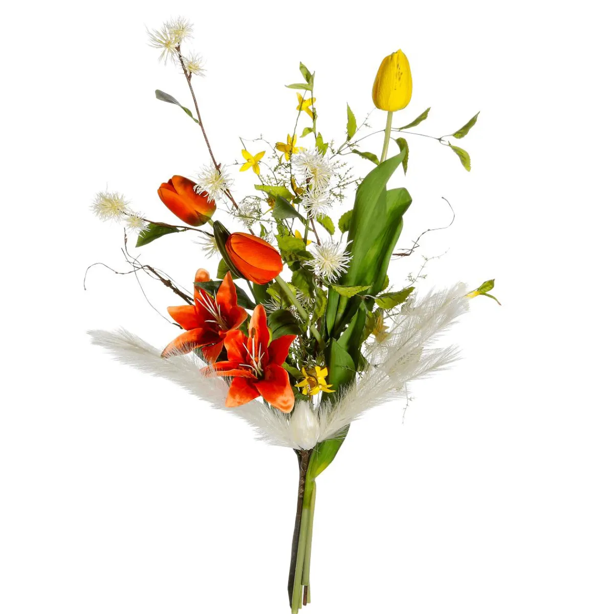 DecoWoerner Künstlicher Tulpen-Blumenstrauß-Mix, 75 Cm orange