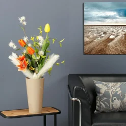 DecoWoerner Künstlicher Tulpen-Blumenstrauß-Mix, 75 Cm orange