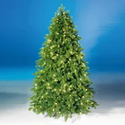 Best DecoWoerner Künstlicher Weihnachtsbaum Nordmanntanne Mit LED 300 Cm grün