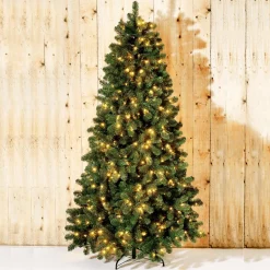 New DecoWoerner Künstlicher Weihnachtsbaum Weißtanne Mit LED 240 Cm grün