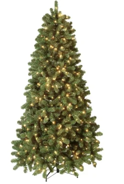 New DecoWoerner Künstlicher Weihnachtsbaum Weißtanne Mit LED 240 Cm grün