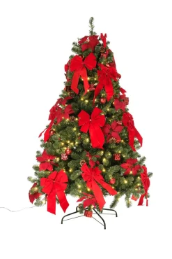 Discount DecoWoerner Künstlicher Weihnachtsbaum Geschmückt Mit LED, 240 Cm rot