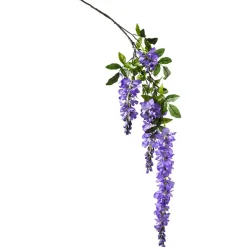 Discount DecoWoerner Künstlicher Zweig Wisteria Laburnum, 140 Cm, Lila blau