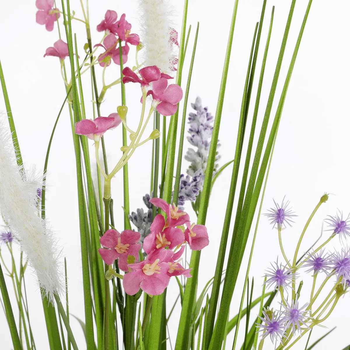 Sale DecoWoerner Künstliches Dekogras Mit Blüten 65 Cm rosa