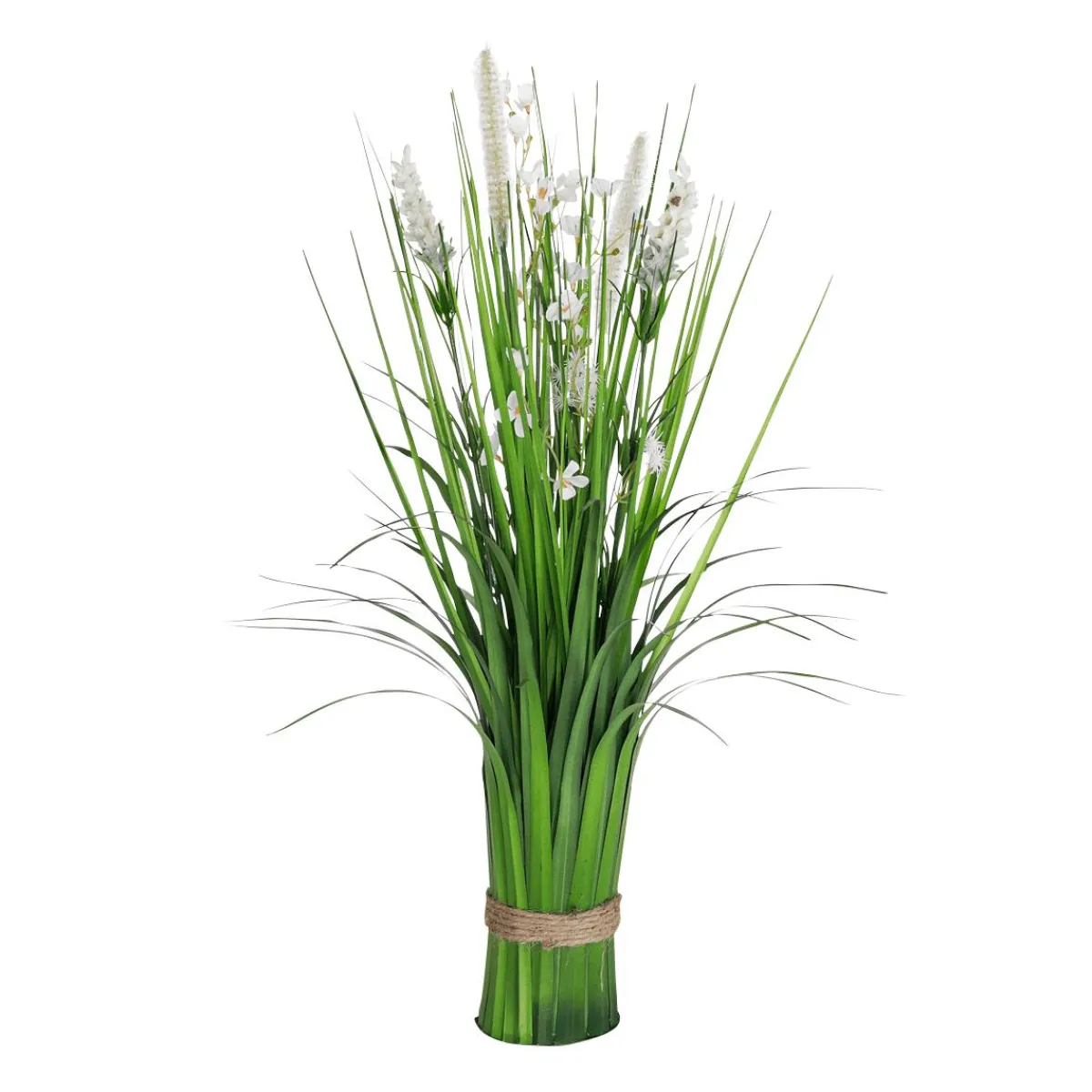 Sale DecoWoerner Künstliches Dekogras Mit en Blüten 48 Cm weiß