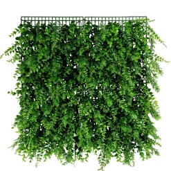 Best DecoWoerner Künstliches Premium Farn-Eukalyptus-Paneel, 50 X 50 Cm grün