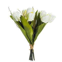 DecoWoerner Künstliches Tulpen-Bouquet , 30 Cm weiß