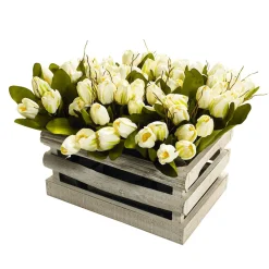 DecoWoerner Künstliches Tulpen-Bouquet , 30 Cm weiß