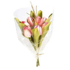 New DecoWoerner Künstliches Tulpen-Bouquet , 30 Cm rosa