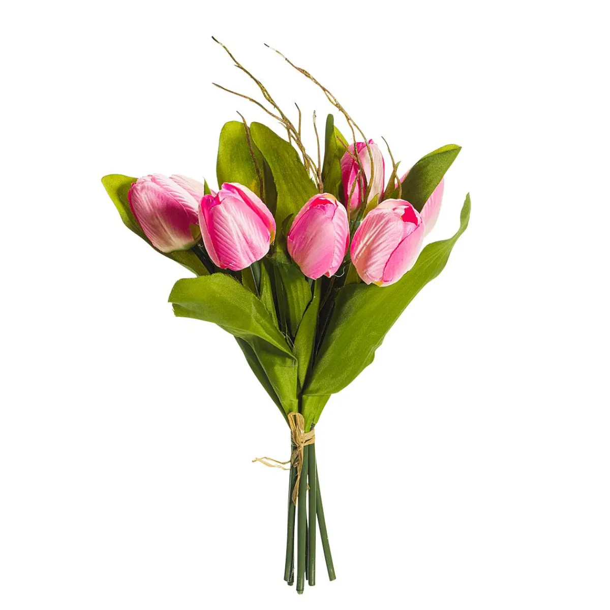 New DecoWoerner Künstliches Tulpen-Bouquet , 30 Cm rosa