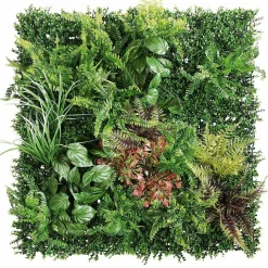DecoWoerner Künstliches Wand-Paneel Farn Mix, 1 X 1 M grün