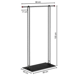 Best DecoWoerner Konfektionsständer LOFT, 90 X 150 Cm Hoch schwarz