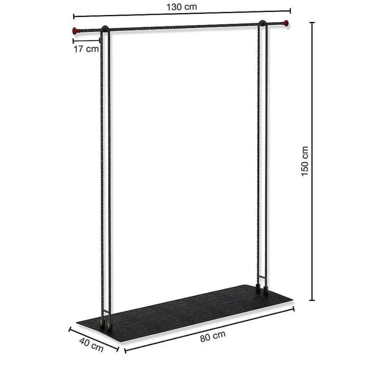 Outlet DecoWoerner Konfektionsständer LOFT, 130 X 150 Cm Hoch schwarz