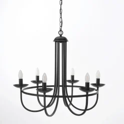 Outlet DecoWoerner Kronleuchter Metall Natur, Mit Birnen Ø60cmx60cmH, mehrfarbig