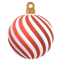 New DecoWoerner Kugeldisplay Swirl / Weiß rot