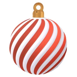 New DecoWoerner Kugeldisplay Swirl / Weiß rot