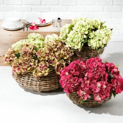 Sale DecoWoerner Kunstblume Hortensie Rosa-grün, 52 Cm mehrfarbig