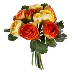 Hot DecoWoerner Kunstblumen Ranunkel-Blumenstrauß Rot-gelb 24 Cm orange