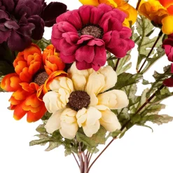 New DecoWoerner Kunstblumenstrauß Zinnien, 37 Cm mehrfarbig