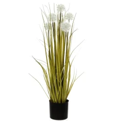 Clearance DecoWoerner Kunstgras Mit Pusteblumen Im Schwarzen Topf 85 Cm grün