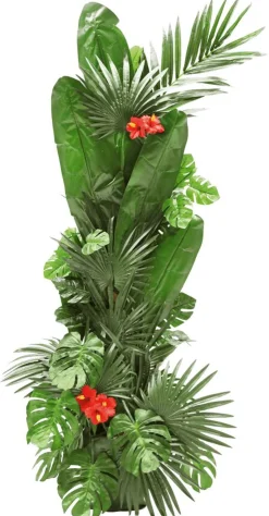 Clearance DecoWoerner Kunstpalmen-Fächer-Blatt 2 Stück, 66cm grün