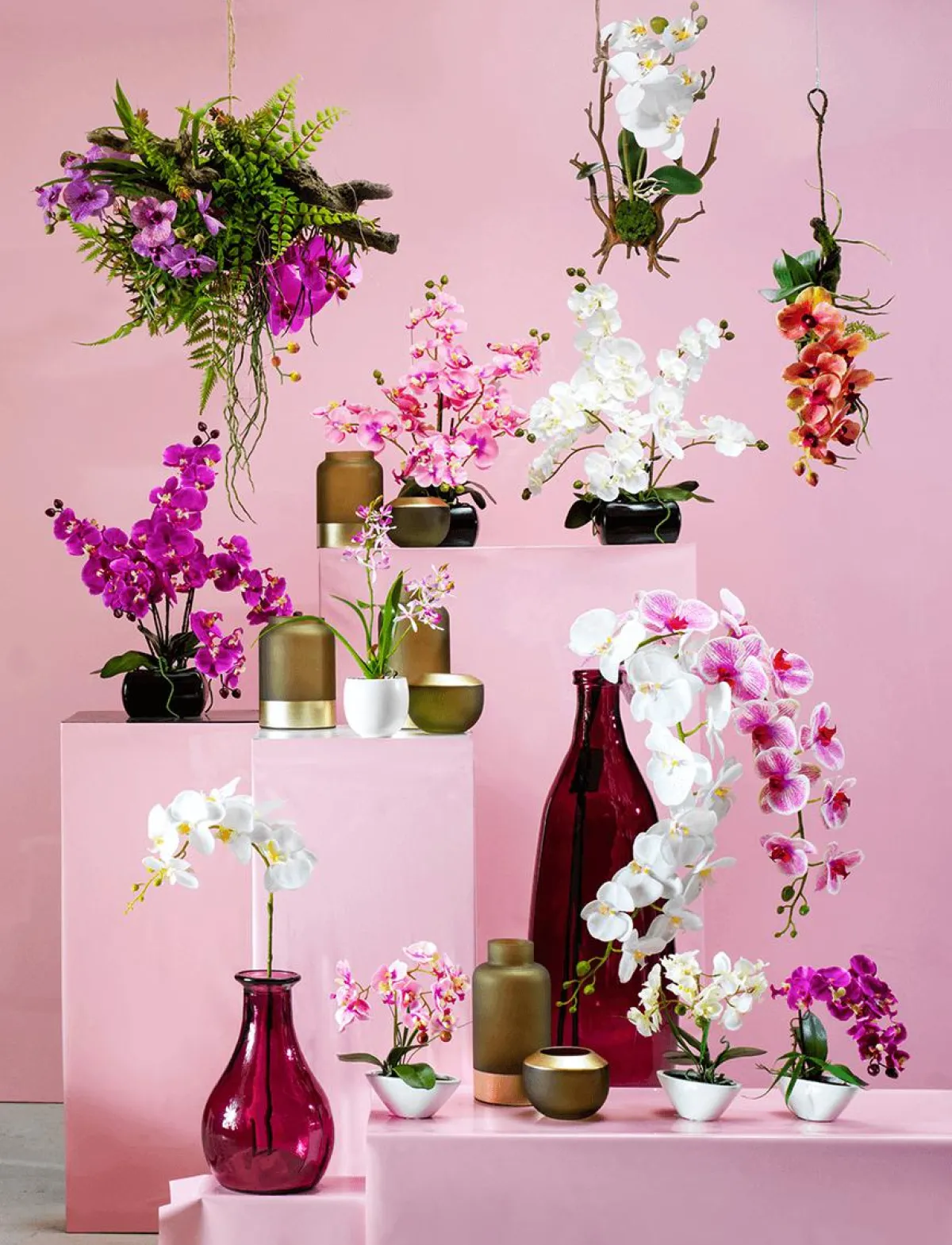 Clearance DecoWoerner Kunstpflanze Orchidee Im Topf , 28 Cm weiß