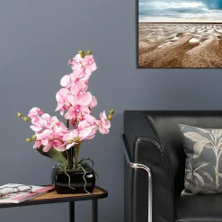 Discount DecoWoerner Kunstpflanze Orchidee In Schale , 40 Cm rosa