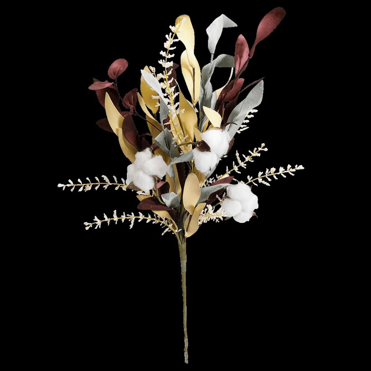 Hot DecoWoerner Kunstzweig "Baumwoll-Blüten-Grasmix" 25 X 58 Cm braun