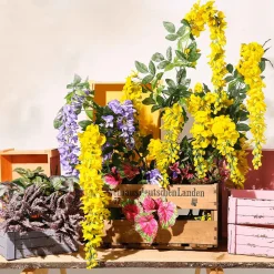 Clearance DecoWoerner Kunstzweig Wisteria Goldregen, 140 Cm, gelb