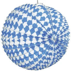 DecoWoerner Lampion "Bayern" Schwer Entflammbar 25 Cm Ø blau