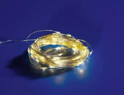 Best DecoWoerner LED Batterie-Draht-Lichterkette Für Außen, 10 M silber
