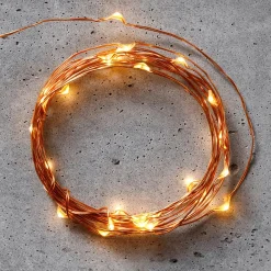 Discount DecoWoerner LED Batterie-Draht-Lichterkette Für Innen, 5 M braun
