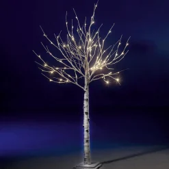 Outlet DecoWoerner LED Birke, 160 Cm weiß