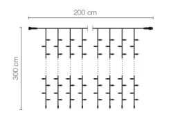 DecoWoerner LED Blinkender Profi Lichtvorhang System IP67, 300 Cm
