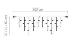 DecoWoerner LED Blinkendes Profi Icicle-Light System IP67, 300 Cm weiß