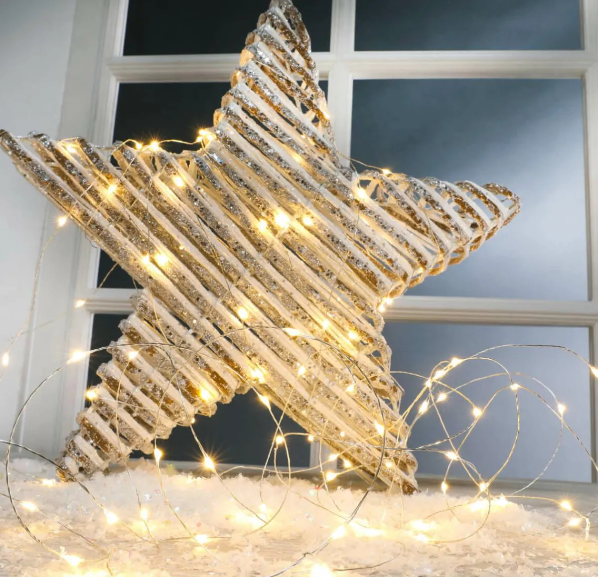 Outlet DecoWoerner LED Draht Lichterkette Für Außen, 10 M, silber
