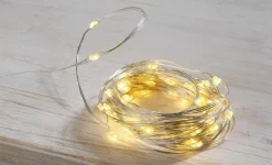Sale DecoWoerner LED Draht Lichterkette Für Außen, 5 M silber