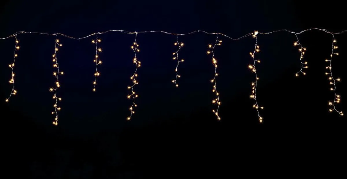 Sale DecoWoerner LED Draht-Icicle Light "Feuerwerk", 385 Cm silber