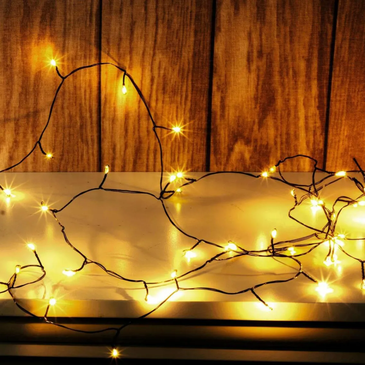 Hot DecoWoerner LED Draht-Lichterkette Twinkle Für Außen, 10 M, schwarz