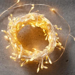 Sale DecoWoerner LED Draht-Lichterkette Twinkle Für Außen, 10 M, silber