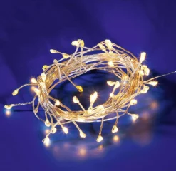 Sale DecoWoerner LED Draht-Lichterkette Twinkle Für Außen, 10 M, silber