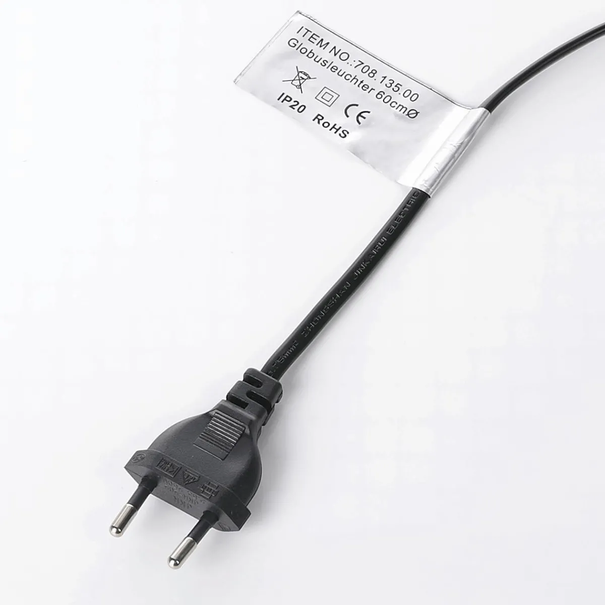 DecoWoerner LED Globus-Leuchter 60cmØ Matt, E27 LED Birne, 230V schwarz
