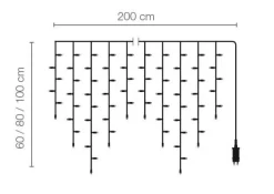 DecoWoerner LED Icicle-Light Für Außen, 200 Cm weiß