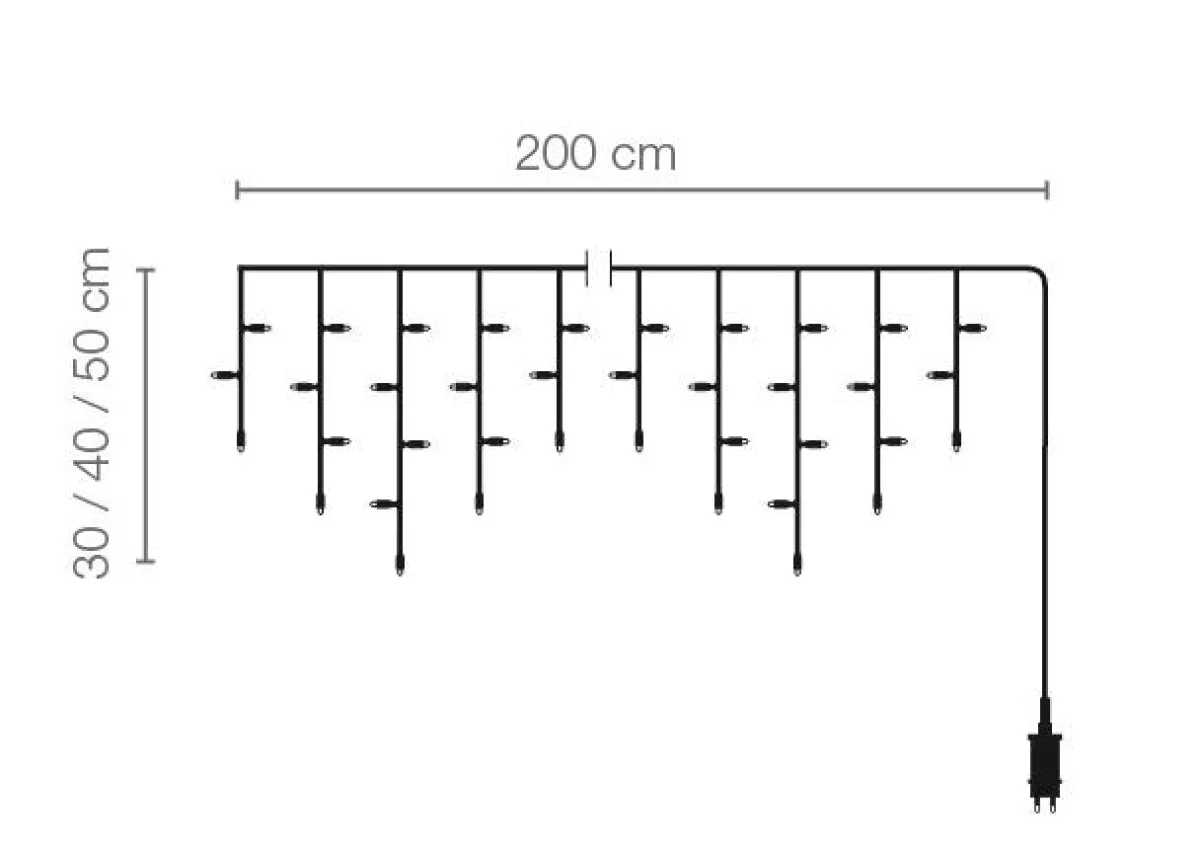 Outlet DecoWoerner LED Icicle-Light Für Außen, 370 Cm transparent