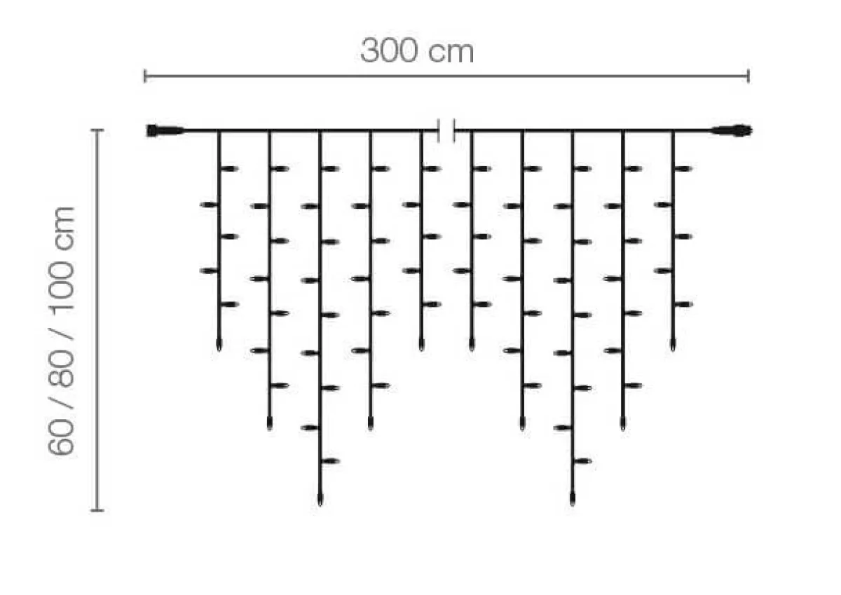 Best DecoWoerner LED Icicle-Light System IP20 300 X 100 Cm Ohne Zuleitung weiß