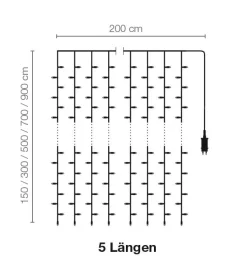 Discount DecoWoerner LED Lichtvorhang Für Außen, 150 Cm weiß