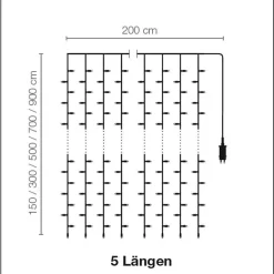 Best DecoWoerner LED Lichtvorhang Für Außen, 300 Cm weiß