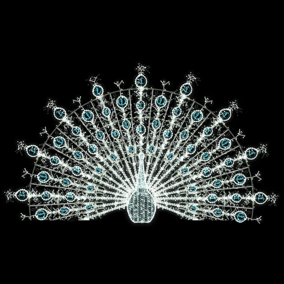 DecoWoerner LED Pfau Für Außen 250 X 360 X 85 Cm blau